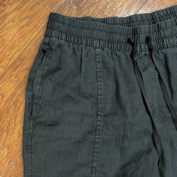 Athleta Retreat 100% Linen Ankle Black Pant Size Medium Style #851027 - Picture 7 of 12